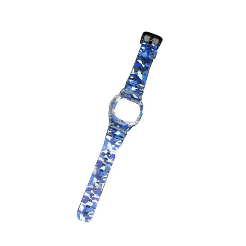 1 комплект Камуфляжный браслет ремешок чехол для часов Casio 6900/GMW5610/DW5600 - Цвет: Синий