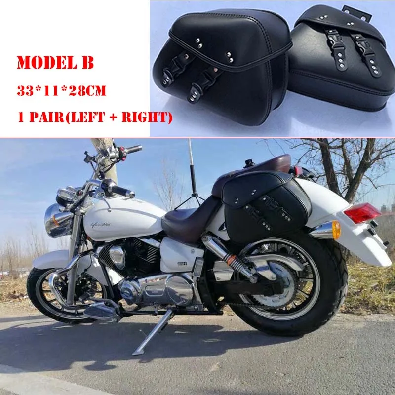 Motorcycle Bag Leather Saddle Bags 2pcs For Harley Sportster XL