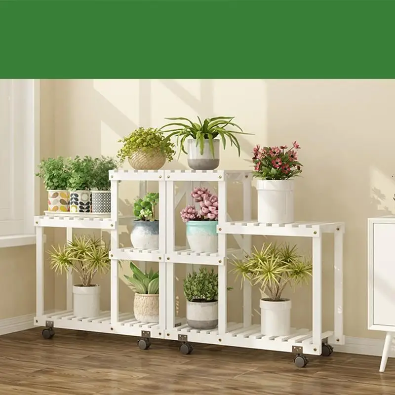 MODEL H Escalera Decorativa Madera стол садовые полки для Estante Para Plantas уличная Цветочная полка стойка Stojak Na Kwiaty подставка для растений - Цвет: MODEL H