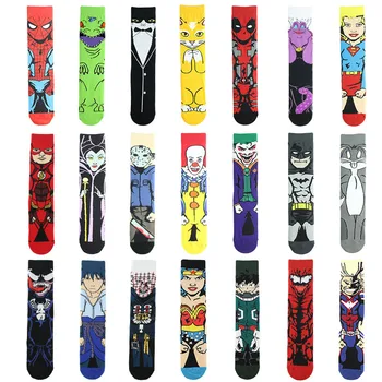 

Cotton cartoon socks for men and women unisex straight venom planet animation tide socks in tube superhero socks