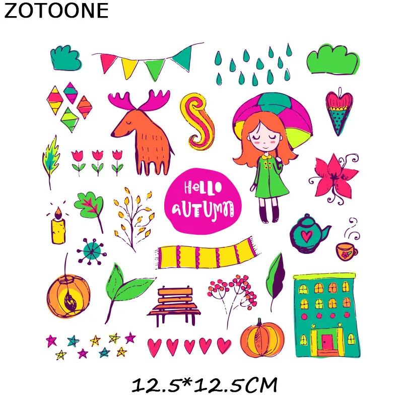 ZT1652 ZOTOONE, Мультяшные наклейки на автомобиль, планета, животное, нашивка, железо, на переводе, для одежды, футболки, передача тепла, аксессуары для самостоятельной сборки, Аппликации F1 - Цвет: ZT1652