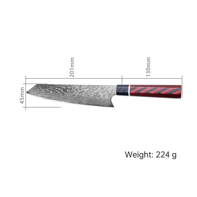Профессиональный нож Kiritsuke с рукояткой G10 шеф повар из дамасской стали VG10 67 слоев