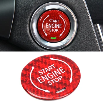

for Cadillac XT6 CT5 CT4 2019 2020 accessories Car Start Stop Engine Push Switch Button Trim Cover Carbon Fiber