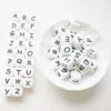 100pcs English Letter Silicone Alphabet Beads 10mm Silicone Cube Teether Beads DIY Name on Baby Teething Jewelry Nursing Toys 2