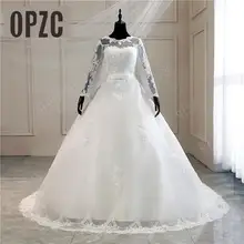 Элегантное милое белое кружевное мусульманское свадебное платье с длинным рукавом aqqliques, свадебное платье с длинным шлейфом, размер 32