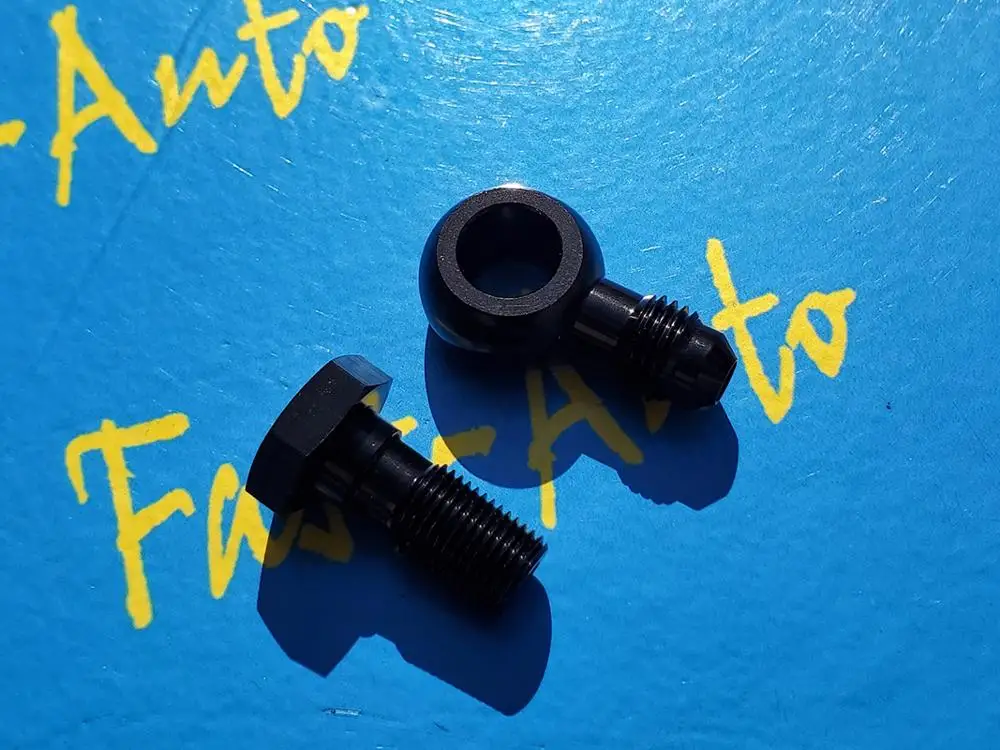 Parafuso de banjo m10 p1.0 m10 * 1.0 m10 x 1.0 adaptador para-4an an4 an-4 7/16-20unf combustível óleo ptfe mangueira de freio encaixe final-0