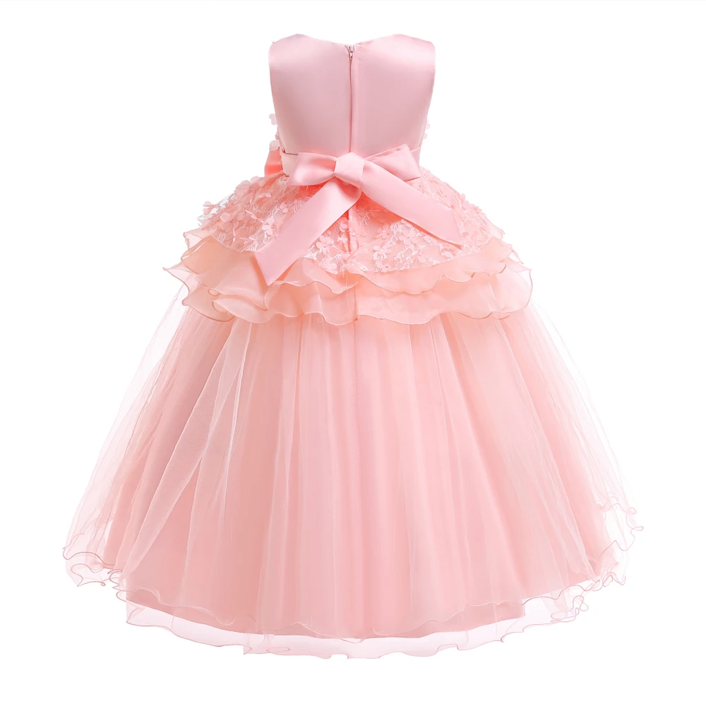 Детское платье опт 2019 новый стиль фуксия цветок девушка платья длиной до