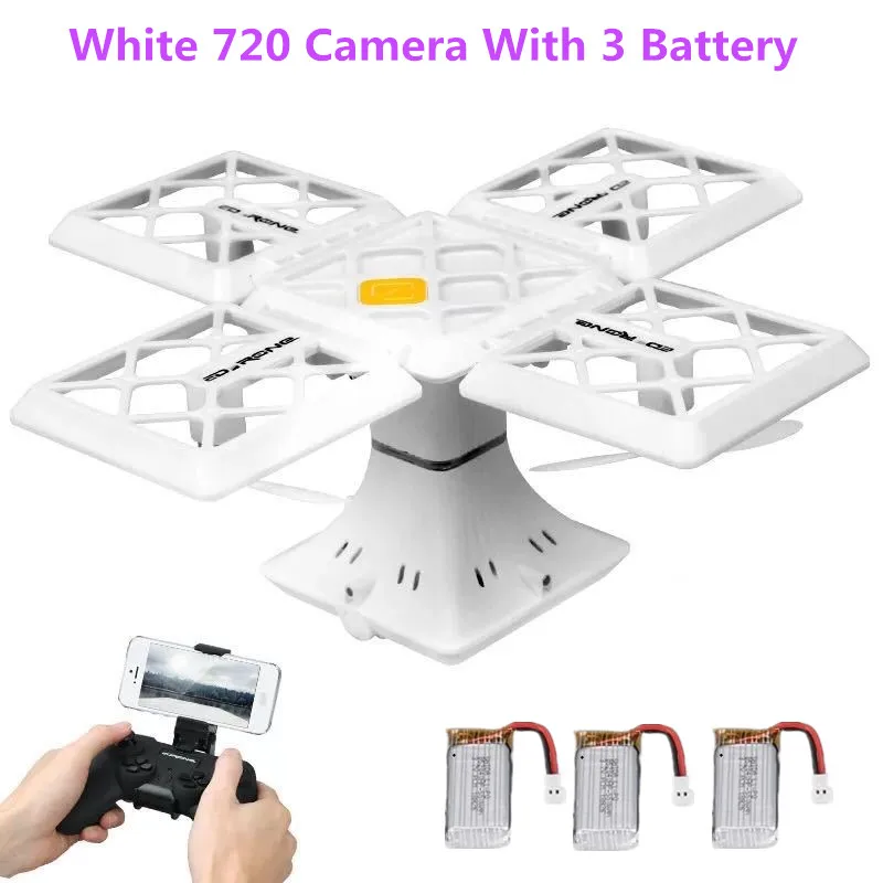 White 720P 3battery Мини-Дрон HD воздушный Квадрокоптер для фотографий датчик силы тяжести Голосовое управление один ключ обратный трек летный вертолет Дрон игрушка Дрон - Цвет: White 720P 3battery