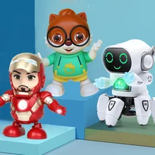 

Children's Electric Singing Dancing Iron Man Six-claw Fish Robot Baby Interactive Music Light Educational Children's Toys