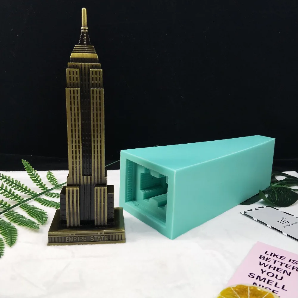 PRZY Empire State Building силиконовая форма Свеча-башня глиняная Смола гипсовая шоколадная свеча