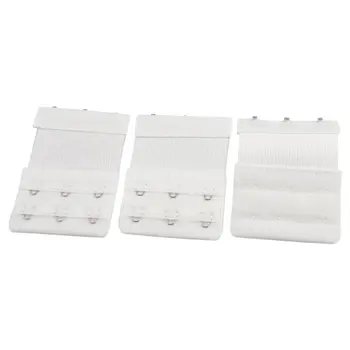 

SODIAL(R) 3pcs 2 x 3 Hook and Eye Tape Stretch Extension Bra Extender White for Lady