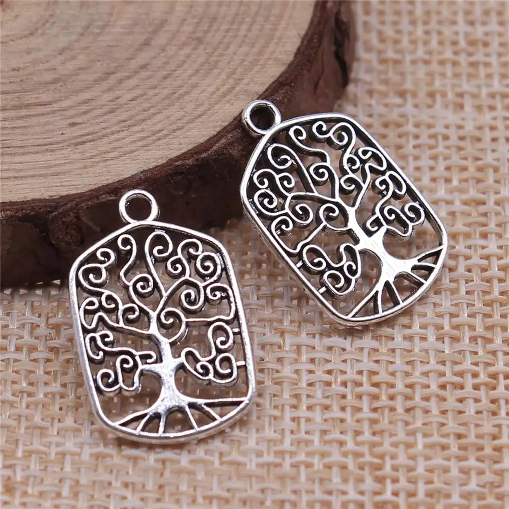 

120pcs 15x22mm Antique Silver Color Tree Of Life Charms For Jewelry Making DIY Jewelry Findings