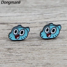 K880, 1 пара, удивительный мир, Gumball, милые серьги-гвоздики для женщин, детей, эмаль, пирсинг, серьги, ювелирные изделия, подарки для девочек
