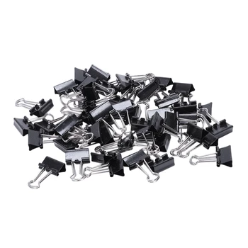 

Metal spring Binders Clip for Paper document Office stationery paper clips 15mm 48pieces Black