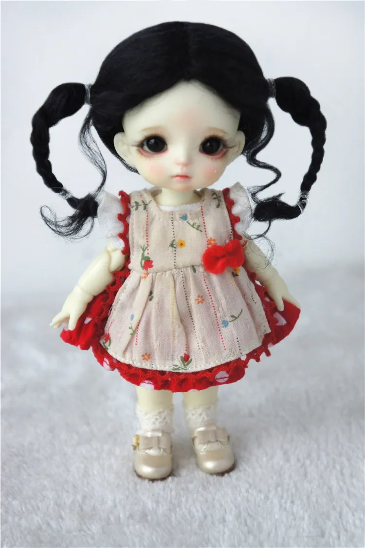 JD556 1/8 милый мохеровый парик BJD для куклы 5 6 дюймов мягкая кукла волосы в двух