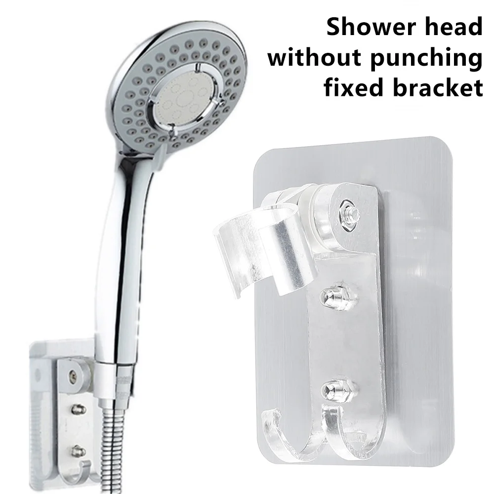 Shower Head Holder Adjustable Hand Shower Head Bracket Strong Adhesive
