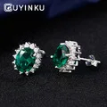 GUYINKU 925 пробы серебряные ювелирные изделия серьги 7 мм круглый натуральный фиолетовый Чароит лунный камень кулон серьги в Корейском стиле дамы