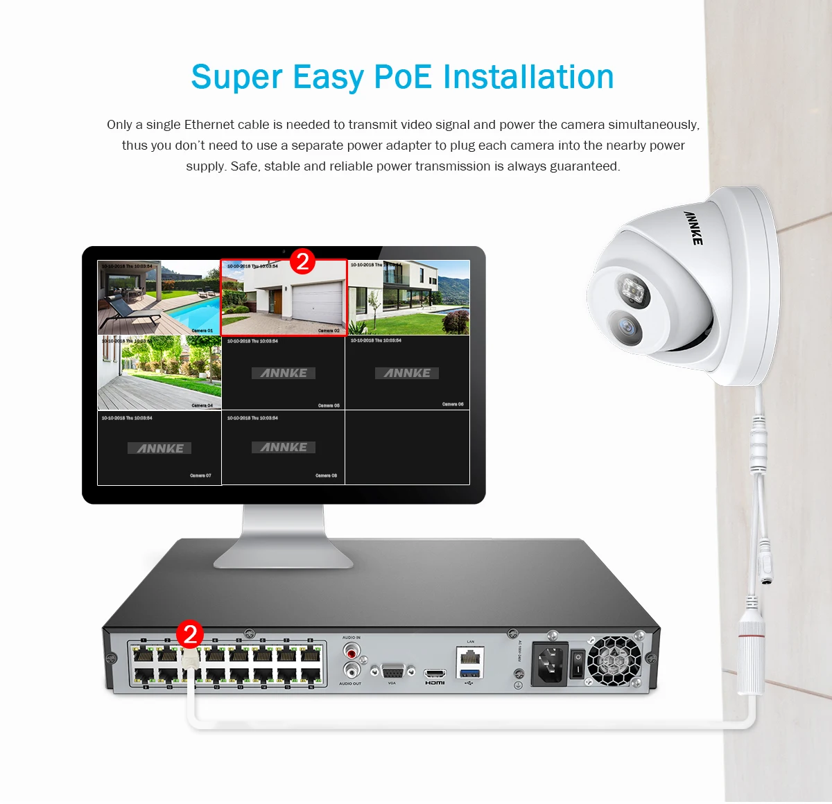ANNKE 16CH 4K Ultra HD POE, сетевые системы безопасности Видео 8MP H.265+ NVR с 12 шт 8MP защищенная от внешних воздействий ip-камера комплект камер видеонаблюдения для безопасности