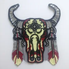 Вышитая бисером ткань с блестками патч, корова религиозная вышивка, Большая печать, детское модное пальто, футболка и одежда