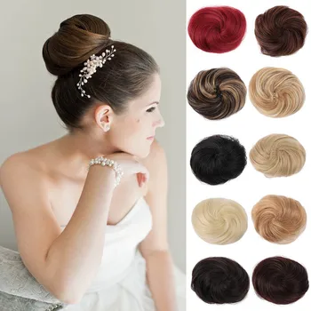 

DIANQI Clip Synthetic Hair Bun Buns Short Straight Hair Dount Cap Wig Chignon Updo Ponytail Extensions For Women