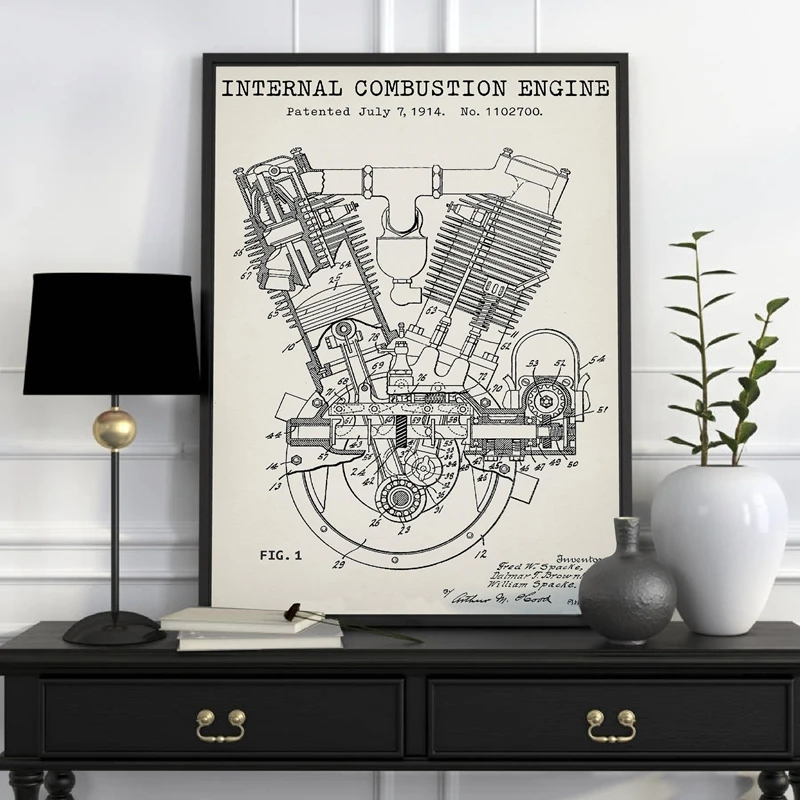 Spacke-De-Motor-Blueprints-Print-Sears-Dreadnought-Twin-Poster-Motorcycle-Engine-1914-Patent-Canvas-Painting-Garage (2)