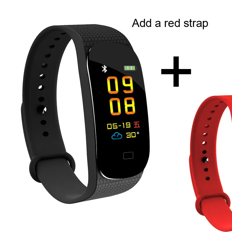 M5 add red strap M5 смарт-Браслет фитнес-трекер часы фитнес-браслет монитор сердечного ритма умный Браслет для измерения артериального давления здоровье браслет PK mi band 4 3 - Цвет: M5 add red strap