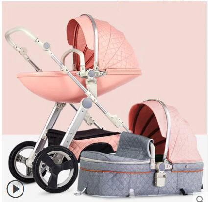 Bolina, детская коляска с высоким пейзажем, коляска New2 в 1, аналогичная Aulon - Цвет: Silver with pink