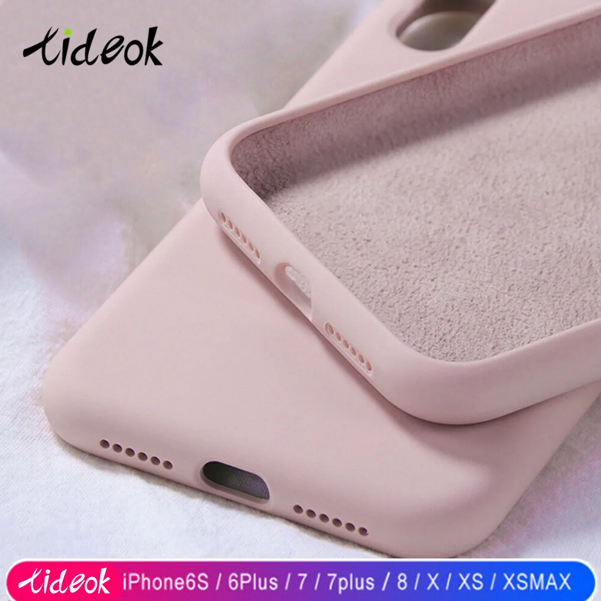 

Solid Color Silicone Case for iPhone 6 6splus 6 6s 7plus 8plus 7 8 for Apple Case Xs Max Xr X XS Cover Phone Case