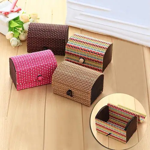 1Pc Bamboo Wooden High Capacity Case Cute Jewelry Box Storage Organizer Bamboo Jewelry Box Jewelry Gift Box store earring for wo wooden mushroom memo clips kawaii photocards holder office message note holder korean stationery cute school desk organizer