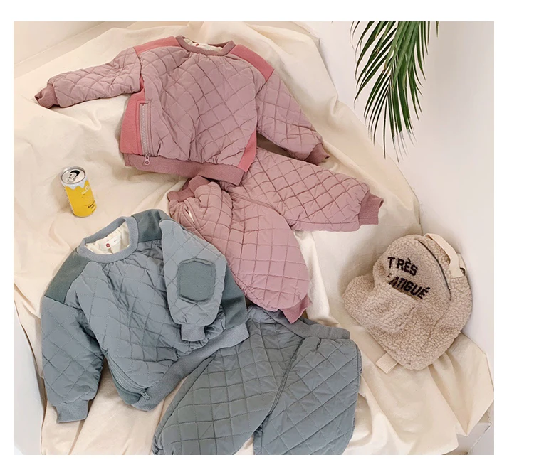 

Autumn Winter Warm Coat + Pants 2Pcs Kids Baby Girl Clothes Children's Clothes Boys Thermal Cloth Infant Kids Suit Clothes