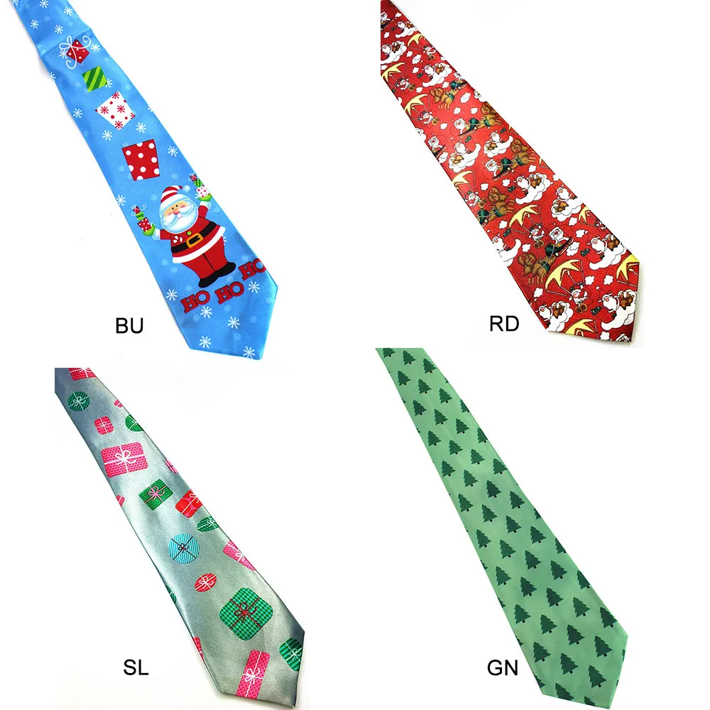 

Sleeper #P501 2019 NEW FASHION Christmas Santa Tree Reindeer Print Floral Tie Xmas Helloween Festival Necktie hot Free Shipping