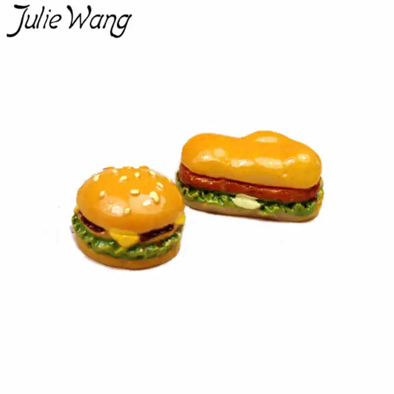 Julie Wang 10 шт. полимерные подвески для бургеров искусственная пищевая подвеска в