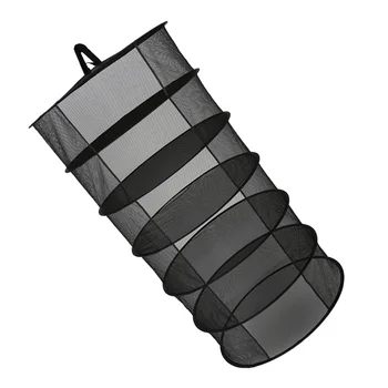 

1 Pc Annular Open Mouth 6-layers Drying Net Multi-Function Fruit and Vegetable Drying Fish Clothes Basket Dryer Storage Bag (Bla