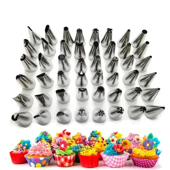 

48Pcs/set Cake Decorating Good Quality Stainless steel Icing Piping Nozzles Pastry Tips Set Cake Baking Tools Accessories