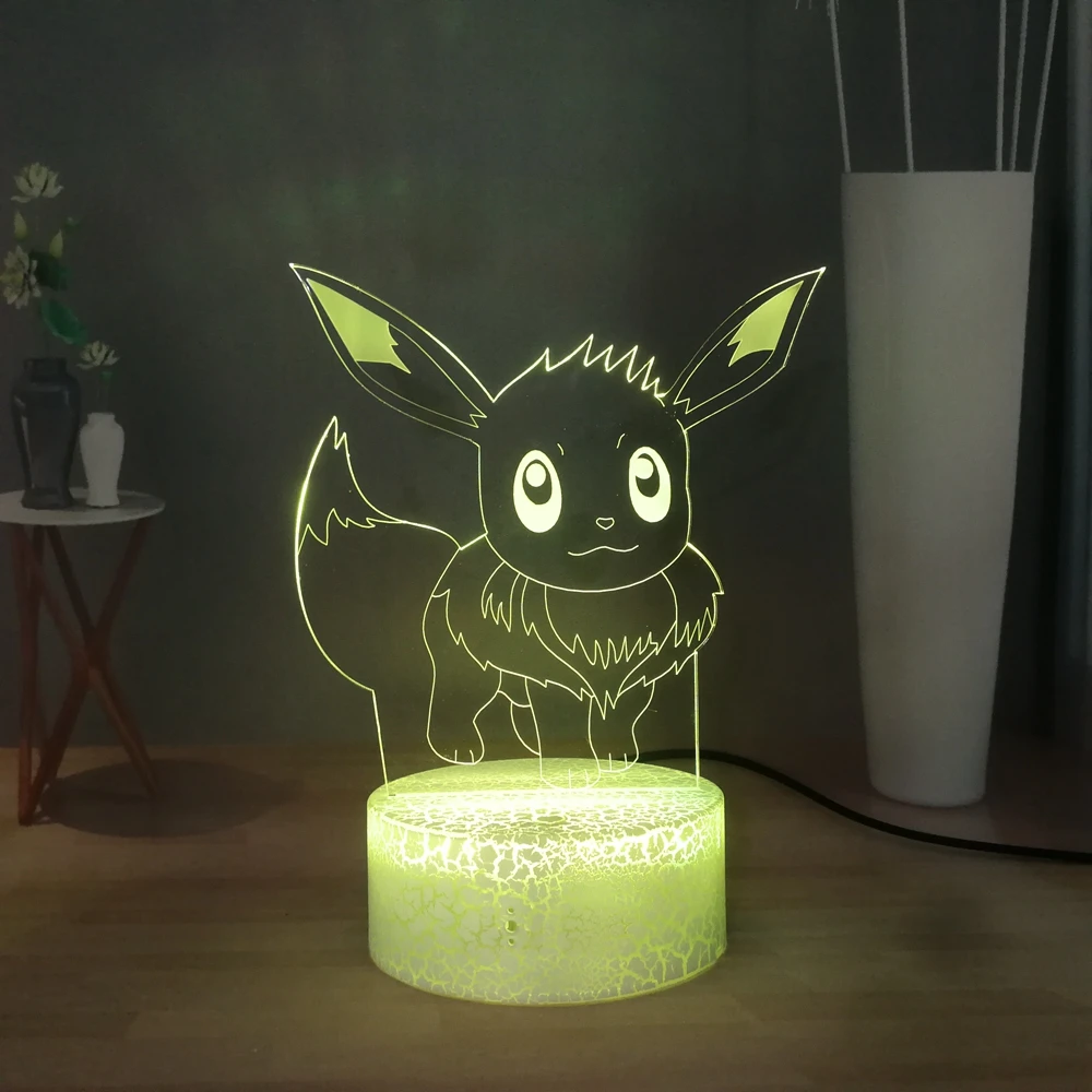 Прекрасный Иви аниме настольная лампа Pokemon Go светодиодный ночной Светильник