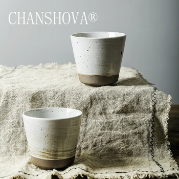

CHANSHOVA Retro style Ceramic 200 ml Random Spray glaze Coarse pottery Simple Teacup Coffee cup Tea set China Porcelain H382
