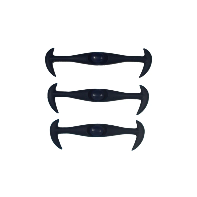 navy blue 12 шт./компл.; шнурки из эластичного силикона; модные красочные без завязок; шнурки для кроссовок Для женщин Для мужчин шнурки для обуви - Цвет: navy blue