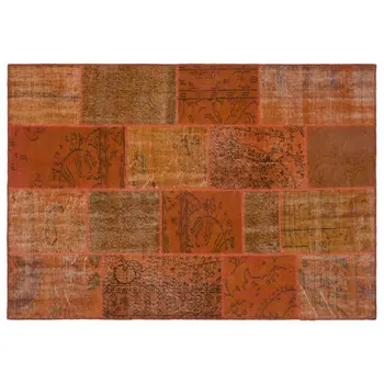 

Handmade Orange Vintage Overdyed Patchwork Area Rug 160x230 Cm-5'3''X7'7''