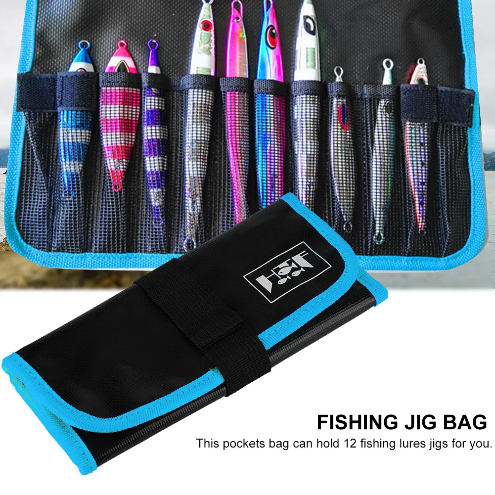 Waterproof 2 Color Fishing Jig Bag Sea Pvc Fishing Jig Lure Tackle Gear