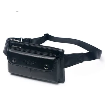 

XiaoDuoLi Brand Genuine Leather Waist Fanny Pack Men's Crossbody Shoulder Bag Men Messenger Bags 7' Cell Phone Pouch Wallet Case