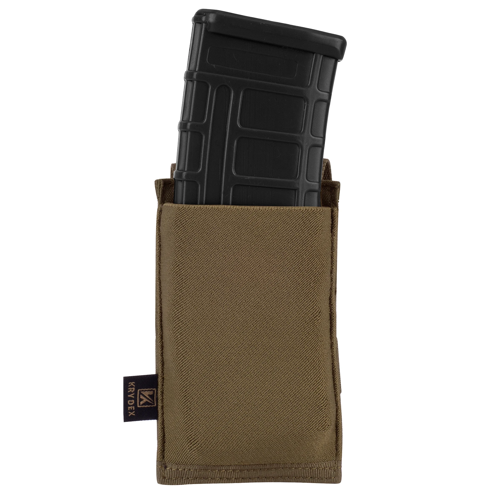 

KRYDEX 5.56 Tactical Elastic Rifle Magazine Pouch CB Color Single MOLLE / PALS Open Top High Speed Fast Draw Magazine Carrier