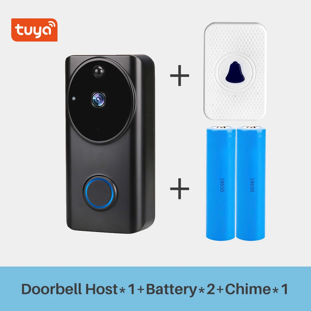 Умный видео дверной звонок Tuya 1080P WiFi видеодомофон приложение SmartLife дистанционное управление беспроводной дверной звонок камера домашний монитор безопасности - Цвет: Зеленый