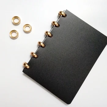 

School Supplies 6pcs/lot Metal Loose Leaf Book Binder Hinged Rings Keychain Bronze Album Notebook Folder Accessories