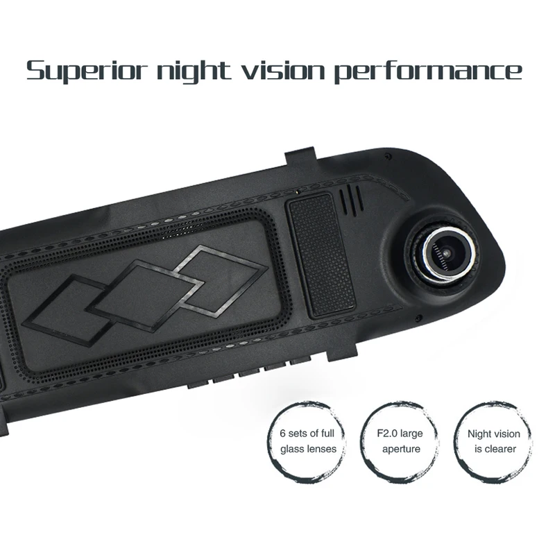 Рекордер с двойным объективом 5 дюймов сенсорный экран HD 1080P реверсивное изображение тусклый видеорегистратор ночного видения