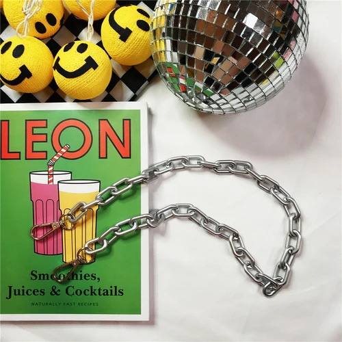 Цветные сумки на ремне, аксессуары для женщин, радужные Наплечные штаны, джинсовая цепочка для ключей, вешалка для сумок, ремни, декоративная сумка на цепочке - Цвет: Серебристый