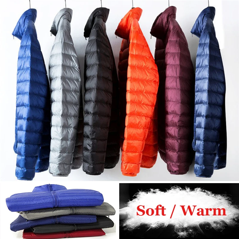 Chaqueta de abrigo ultraligera para hombre, abrigos cortos con cuello levantado, a prueba de viento, transpirable, para otoño e invierno, novedad de 2020