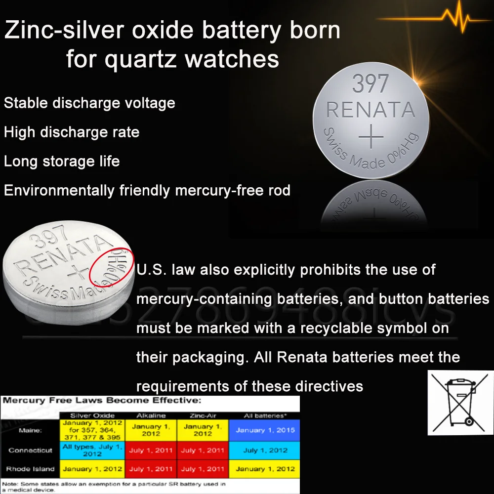 Original RENATA 397 SR726SW AG2 LR726 1.55V Silver Oxide Watch Battery Long Lasting Swiss Made Toys Calculator Button Coin Cell coin cell