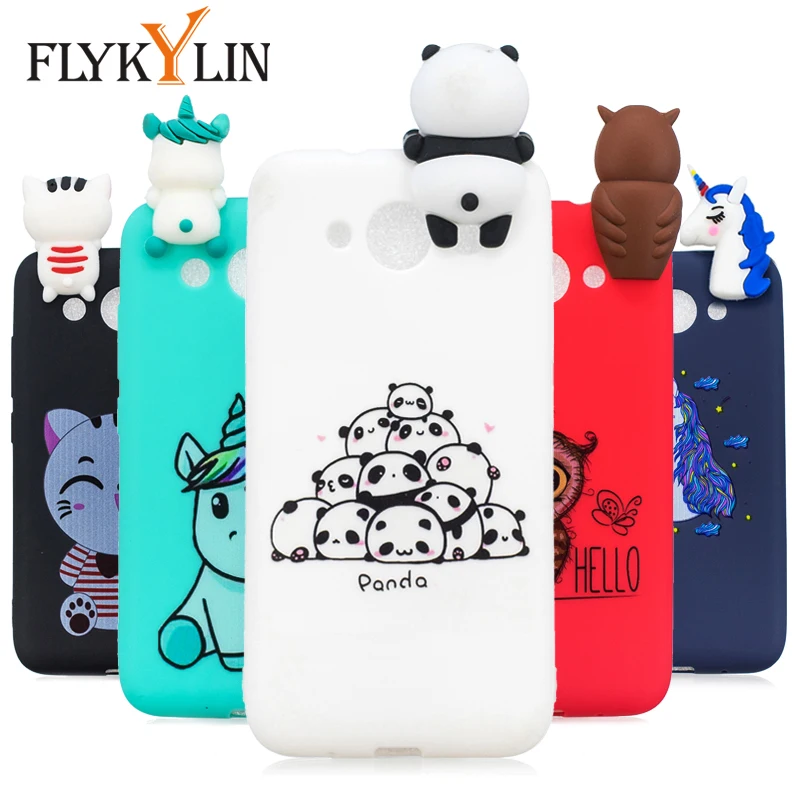 

FLYKYLIN 3D Doll Toys Case For Huawei Y3 2018 Back Cover on Y3 2017 Shell Soft TPU Silicone Cartoon Unicorn Cat Dog Phone Coque