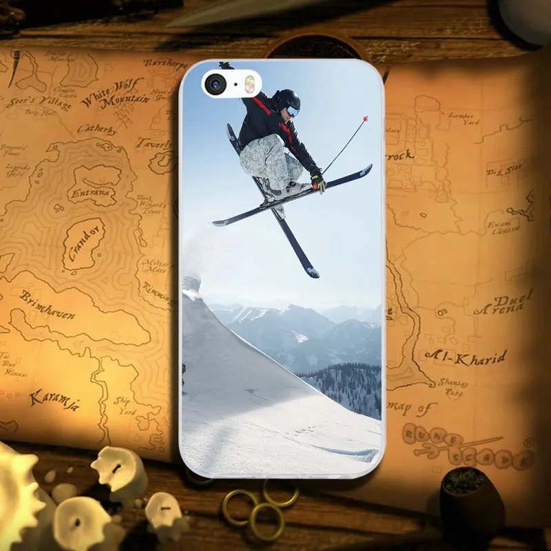 Мягкие чехлы из ТПУ для телефона чехол для iPhone 8 7 6 6S Plus X XR XS Max 10 5 5S SE 5C 4 4s Coque сумки Снежный или лыжный спорт Сноубординг