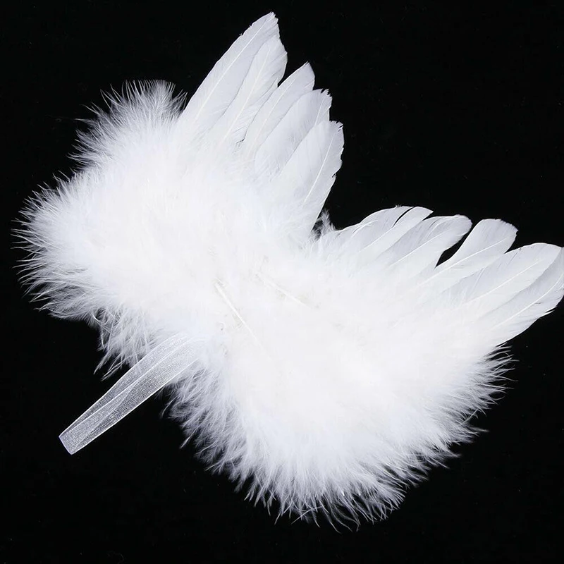 White Feather Angel Wing Christmas Tree Decor Hanging Ornament Home Party Newborn Photography Props Wedding Ornaments Kids Baby